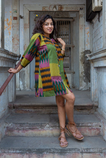 Phalsa Ikat tunic