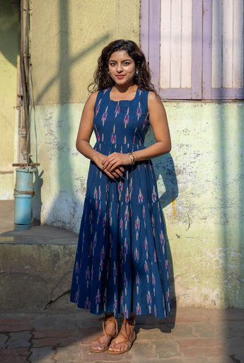 Jamun Ikat Tiered Maxi