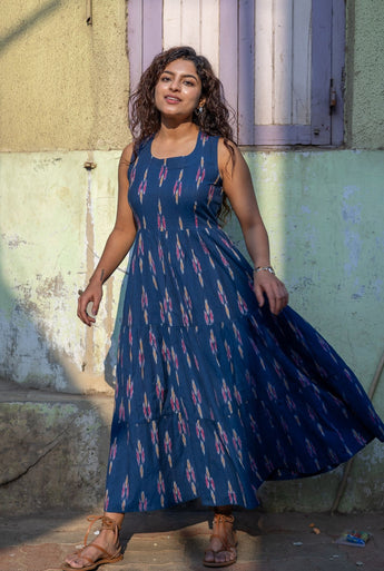 Jamun Ikat Tiered Maxi