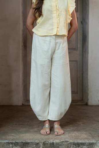 Beige Barrel Pants