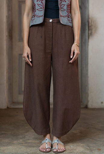 Brown Barrel Pants