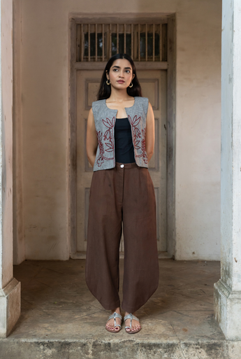 Brown Barrel Pants